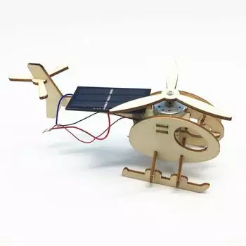 3D сборка вертолета на солнечной энергии, деревянный пазл, самолет, деревянная модель, строительный комплект, сделай сам, ремесло