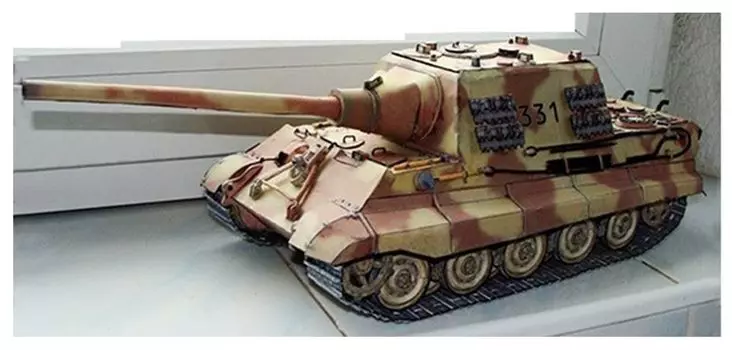 3D сборная модель бумажного ремесла мировое военное оружие масштаб 1/25 (Ягдтигр)