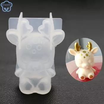 3d силиконовая форма Diy Геометрия стерео медведь олень кошка форма для животных форма для украшения торта инструменты орнамент форма эпоксидная форма 1