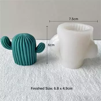 3D Силиконовая форма для свечи в виде кактуса Ручная работа Смола Мыло Ароматерапия Гипс Аромат для инструментов для изготовления свечей Домашний декор Сделай сам Кристалл