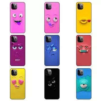 3D смешное лицо iPhone 12 13 Pro Mini Max Tous Les черный бампер 3D футляр для мобильного телефона 13 Pro Max Capa iPhone 13