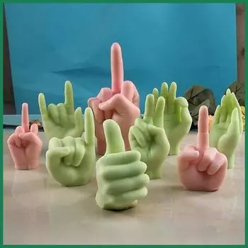 3D Средний палец Силиконовая форма для свечи Жест Ароматерапия Гипсовое искусство Мыло Смолы Ремесла Литейные формы Праздничные подарки для вечеринок
