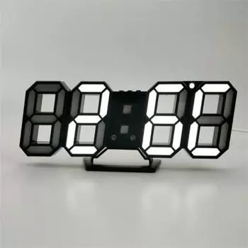 3D светодиодные настенные часы, современные цифровые настольные настольные будильники, ночные настенные часы Saat чёрный