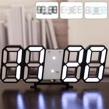 3D светодиодные настенные часы, современный дизайн, цифровые настольные часы, будильник, ночник, Saat reloj de pared, часы для украшения дома, гостиной