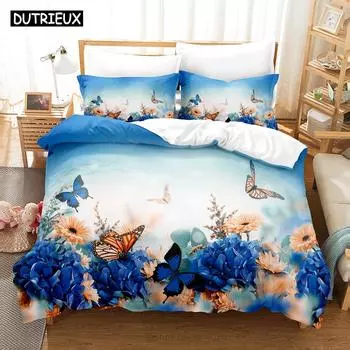 3D The Butterfly Постельное белье Пододеяльник с наволочкой Твин Полный Queen King Постельное белье Постельное белье EU single(135x200cm)