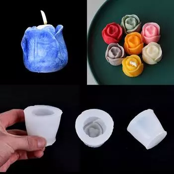 3D Тюльпан Цветок Свеча Форма Ручной Работы Мыло Форма Силиконовый Инструмент Для Сделай Сам Ремесло