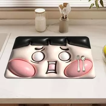 3d Vision Drained Drying Mat 3d Расширенный коврик для посуды Naughty Boy для кухни, посуда, супер впитывающее эстетическое украшение 30x40cm S