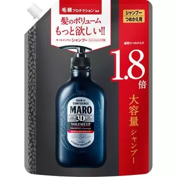 3D Volume Up Shampoo EX Mint MARO Сменный блок большой емкости 684 мл [нежный аромат] для мужчин чёрный