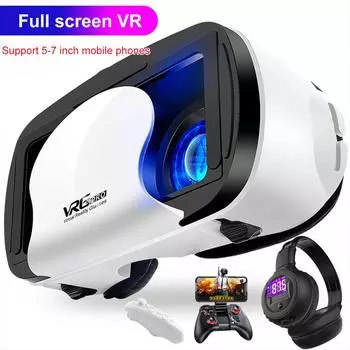 3d Vr гарнитура виртуальной реальности, умные очки, шлем для смартфонов, мобильный сотовый телефон с контроллерами, линзы, очки, бинокль VR and VR Handle