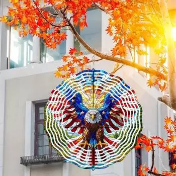 3D Wind Spinner Rainbow Подвесной Wind Spinner из нержавеющей стали Металлическое кинетическое искусство A