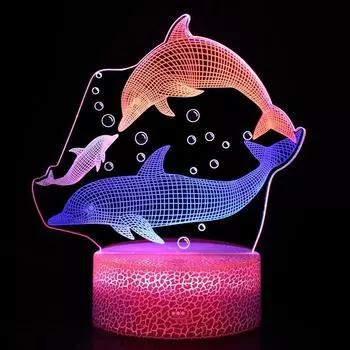 3D визуальный ночник красочный динамический сенсорный креативный подарочный светильник прикроватная лампа светодиодная настольная лампа украшения для вечеринок B