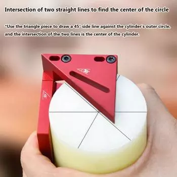 3D Woodworking 30 45 Degree Sturdy Aluminum Woodworking Angle Ruler Multifunctional Hole Ruler Carpenter Tools Scribing Tool common красный