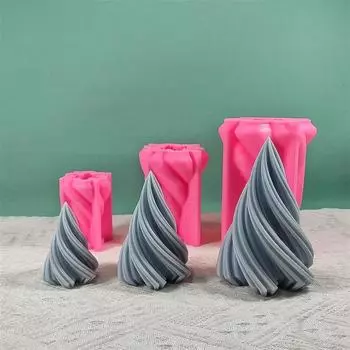 3D заостренная спиральная свеча силиконовая форма вращающаяся волновая геометрия торт шоколад силиконовая форма мыло форма