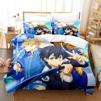 3DSword God Domain Bedding Sets Duvet Cover Sets With Pillowcase Twin Full Queen King Bedclothes Bed Linen EU single(135x200cm)