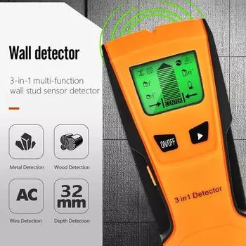 3In1 Metal Detector Find Metal Wood Studs AC Voltage Live Wire Detect Electric Box Finder Wall Detector Have AC warning function