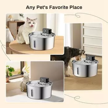 3L 5V Rechargable Automatic Stainless Steel Dogs Water Fountain 4000mAh Wireless Pet Drinker Battery Sensor Dispenser Cat Bowls