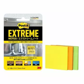 3M Extreme Water Weather Outdoor 76 x 76 45 3 3 Самоклеящиеся листочки для заметок, Заметки, Устойчивые, Устойчивые, Годные к использованию, мм, Листы, Блокноты, Цвета, EXTRM33-3ASJ1