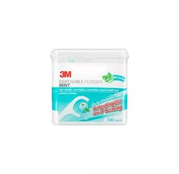 3M Single Line Disposable Dental Floss Mint 136 Pieces
