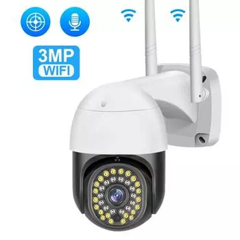 3MP PTZ Wi-Fi IP-камера Открытый 4-кратный цифровой зум AI Обнаружение человека Беспроводная камера H.265 P2P Аудио камера видеонаблюдения