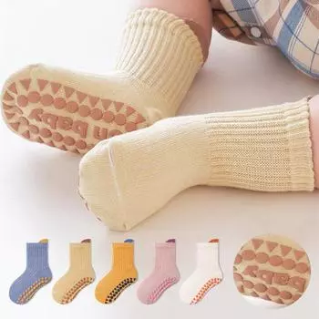 3Pairs/Lot Baby Anti-slip Socks For Boys Girls Low Cut Floor Kids Toddler Sock With Rubber Grips Socken For 0-6Years 0-1Years(S)