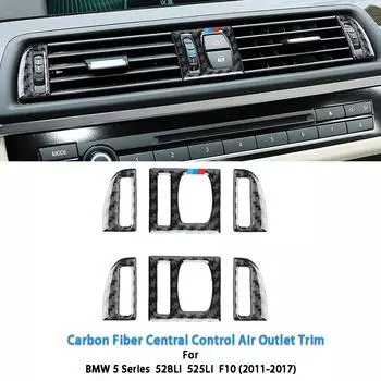 3Pcs=1set Car Central Control Air Conditioner Outlet Adjustment Panel Trim Stickers For BMW 5 Series 528i 525i F10 No Logo