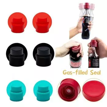 3Pcs Bottle Stopper Inflatable Airtight Soda Cap Frizzy Drink Sealer Caps Reusable Carbonated Beverage Bottle Stopper Cover