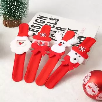 3pcs Christmas Bracelet Xmas Toy Snowman Elk Santa Claus Patting Circle Christmas Gifts Children Toys Adults Kids Bracelet