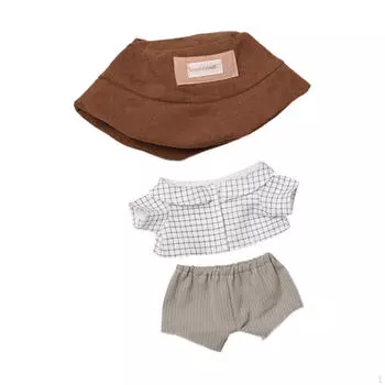 3Pcs Dolls Shirt with Shorts and Hat Outfits for 38cm Children s Gifts Green зелёный