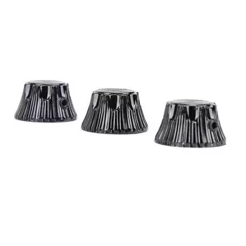 3Pcs Electric Guitar Knobs Metal Potentiometer Dome Top Hat Bell Volume Tone Control with Wrench чёрный
