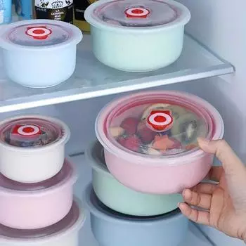 3 шт. миска для хранения продуктов, нетоксичный, устойчивый к высоким температурам пищевой контейнер, миска для хранения пшеничной соломы, домашний кухонный органайзер синий