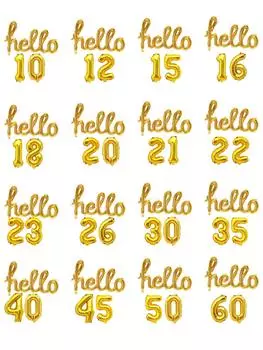 3pcs Gold Foil Hello Balloons, Happy New Year 2025, Suitable for Birthday Party Decoration, New Year Other