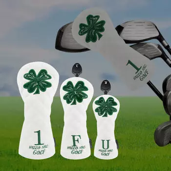 3Pcs Golf Head Cover for Club Wood Headcover Lightweight Fashion Wear Resistant Protective белый