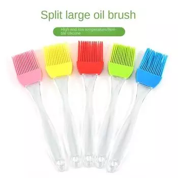 3Pcs Large Silicone Oil Brush with Detachable Brush Head, High-Temperature Resistant for Grilling and Baking, Crystal Handle