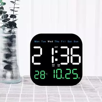 3Pcs Multifunctional Clock LED Electronic Clock Fresh Living Room Hanging Clock Dual-purpose Clock That Can Be Hung Erected белый