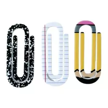3Pcs/set Acrylic Paperclip Bookmark Classroom Theme Document Bookmark Paper Clips School Supplies