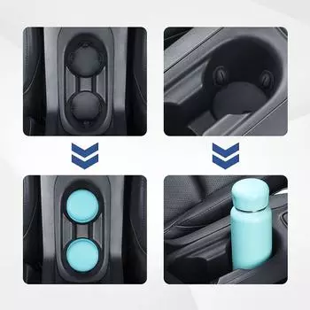 3pcs/set Car Cup Holder Insert Limiter Slot Slip Limit Clip Elastic Silica Gel Anti Shake Fixed Bottle Glass Cup Drink Holders чёрный