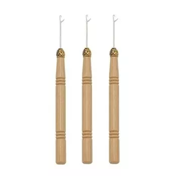 3pcs/set Knitting Hook Needles Wooden Handle Micro Hook Sewing Tools Crochet Hook DIY A