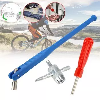 3pcs Set Motorcycle Tire Valve Change Repair Tools Bicycle Tyre Stem Core Puller Remover Pit Dirt Bike Car Accessories Universal красный