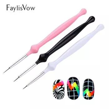 3 шт./набор Nai Liner Brush Knot Handle Акриловая гелевая ручка для рисования Мягкая маникюрная кисть для рисования линий Инструмент 3pcs