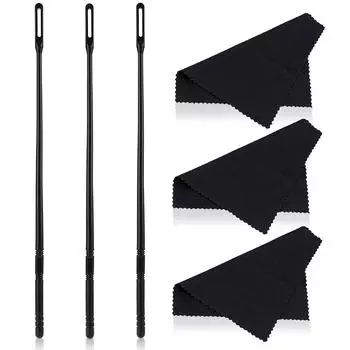 3Sets Flute Cleaning Rods & Cloth Interior Care Cleaner Tool for Wind Instrument