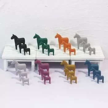 3шт 1:6/1:12 миниатюрная фигурка, реалистичная 3D смола, мини-статуя лошади, мебель для кукольного домика, украшение для дома