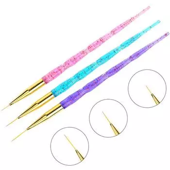 3шт Маникюр Инструмент Свет Терапия Pull Pen 3 Sticks Цвет Пластик Матовый Цвет Ручка Крючок Линия Ручка