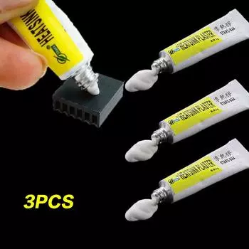 3шт термопаста смазка проводящий клей радиатор пластырь клей клей чип VGA RAM светодиодный кулер радиатор охлаждение хорошая вязкость CHINA
