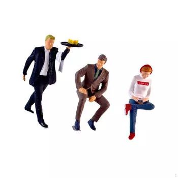 3x Фигурки людей в масштабе 1/64, миниатюрные фигурки для ресторана-диорамы, персонажи
