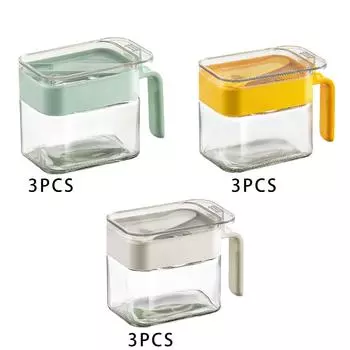 3x Spice Storage Box Spice Rack Enclosed Space for Home Kitchen Condiment Box for Baking Restaurant Household Accessories серый