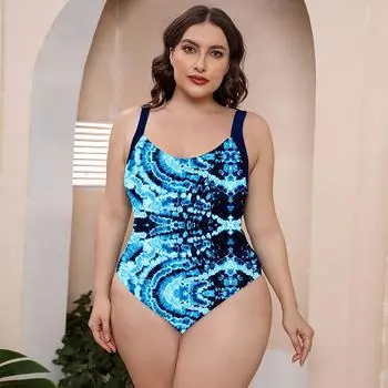 3XL 4XL Большие размеры бикини 2025 Женские летние бразильские купальники с цветочным принтом Цельный купальник с открытой спиной Сексуальные купальные костюмы 4XL
