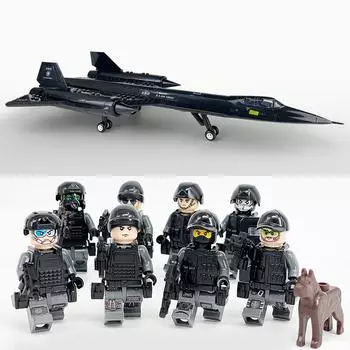 4005 Blackbird Самолет-шпион Черный самолет Вертолет Военная кукла Строительный блок Игрушка