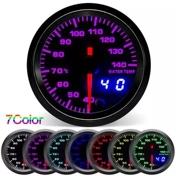 40~140 Celsius Water Temp Oil Temp Oil Press Fuel Volts Oil Press Boost Tacho AFR EGT with sensor 7 LED Colors Display 2 52mm