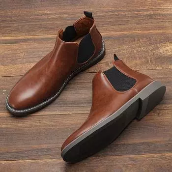 40-46 мужские ботинки брендовые удобные модные ботинки челси 2024 #KD5402 40 коричневый