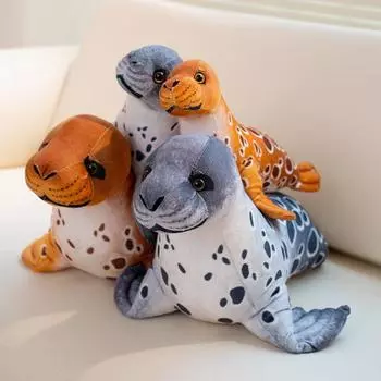 40/60 см имитация 3D морского льва плюшевые игрушки высокое качество чучело мягкое животное тюлень подушка ребенок спящий успокаивающие куклы 40cm жёлтый